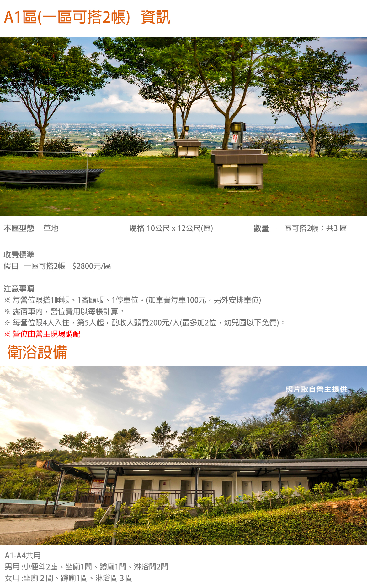 A1區(一區可搭2帳)